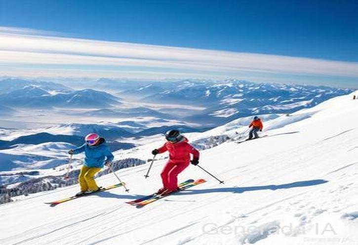 Esquí, montaña nieve y snowboard